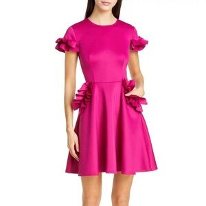 Ted Baker Magenta Ruffle Skater Formal Dress